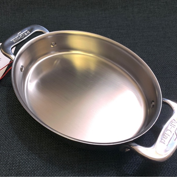 ALL CLAD 7 Inch Mini Oval Bakers Set of 2 Stainless Steel Roasting Baking - Picture 4 of 8